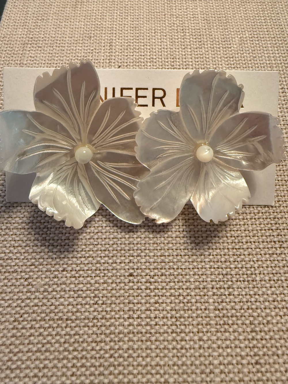 Jennifer Behr mother of pearl stud earrings NWT